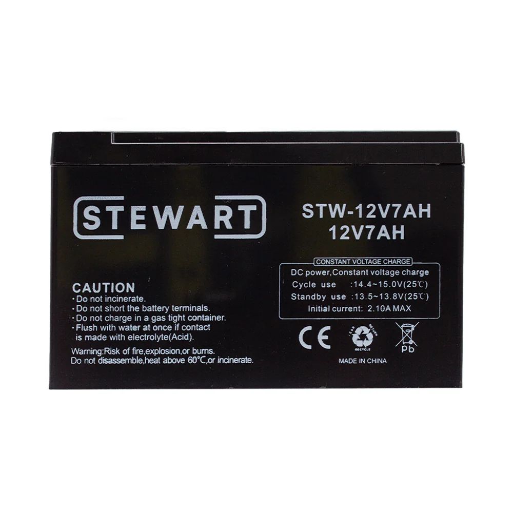Stewart 12V 7Ah Sealed Lead-Acid Rechargeable Battery (STW-12V7AH)