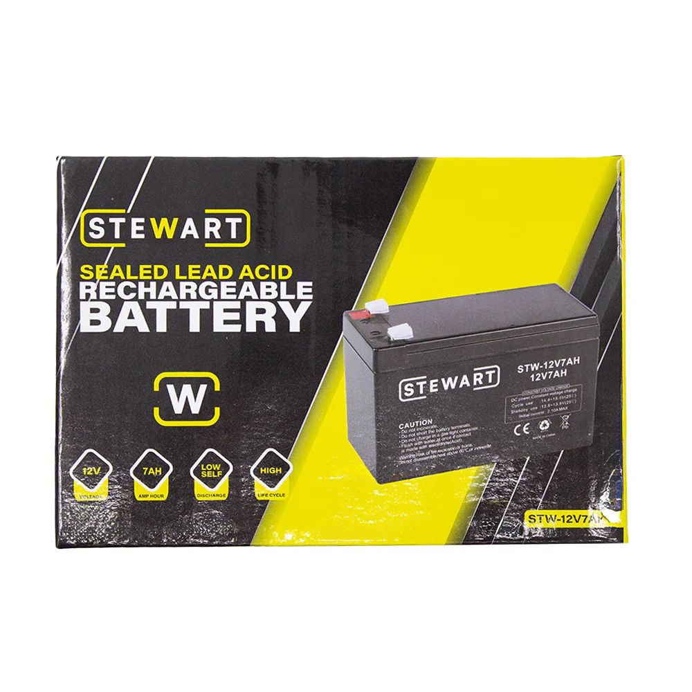 Stewart 12V 7Ah Sealed Lead-Acid Rechargeable Battery (STW-12V7AH)